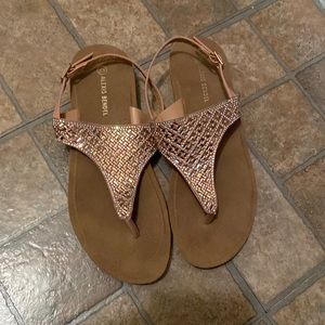 Rose Gold Jeweled Sandals- By Alexis Bendel
